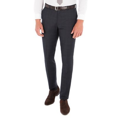 Ben Sherman Navy heritage check wool blend super slim fit camden suit trouser